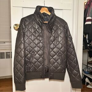 French Connection Shiny Gray Puffer Jacket
